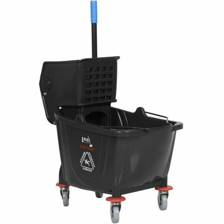 LAVEX 35 Qt. Black Mop Bucket & Side Press Wringer Combo 274MOPBCKTBK